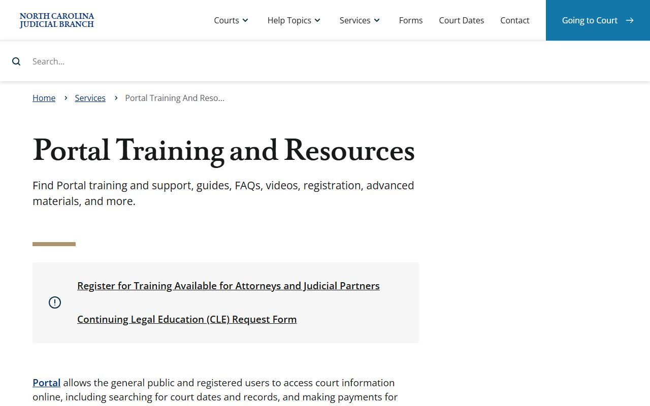 Durham County court dockets eCourts hearing search training