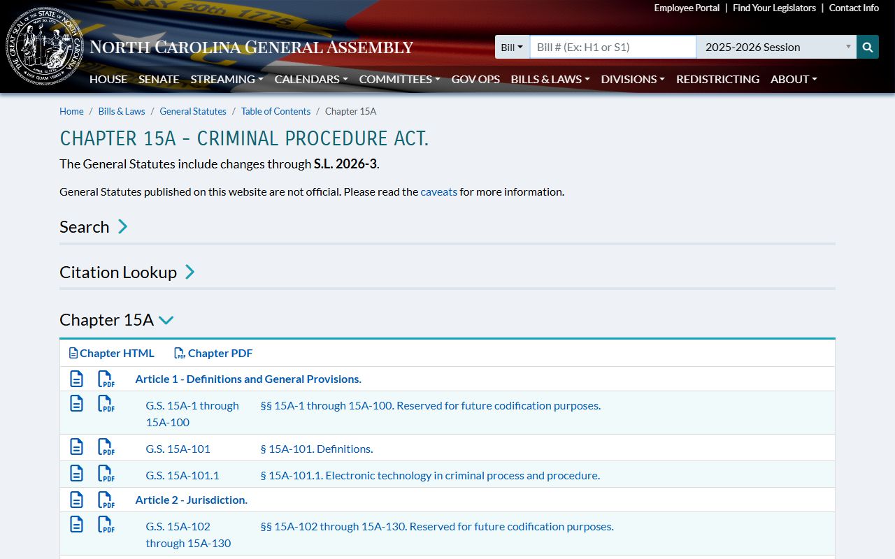 Durham County court records North Carolina criminal procedure statutes