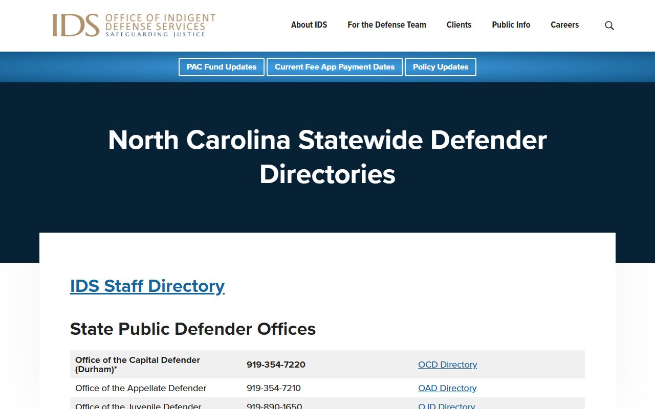 Durham County criminal court records public defender directory