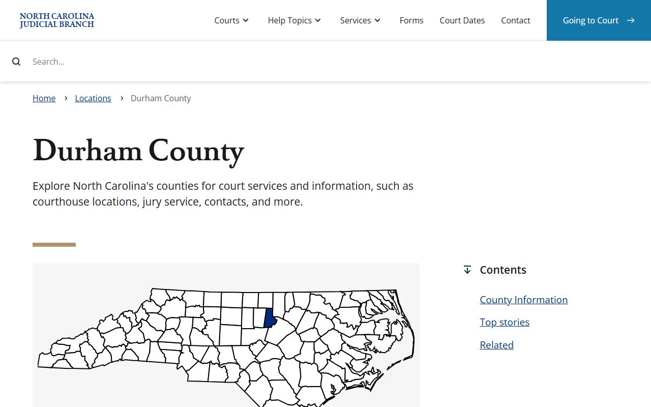 Durham County court records NC Judicial Branch location page