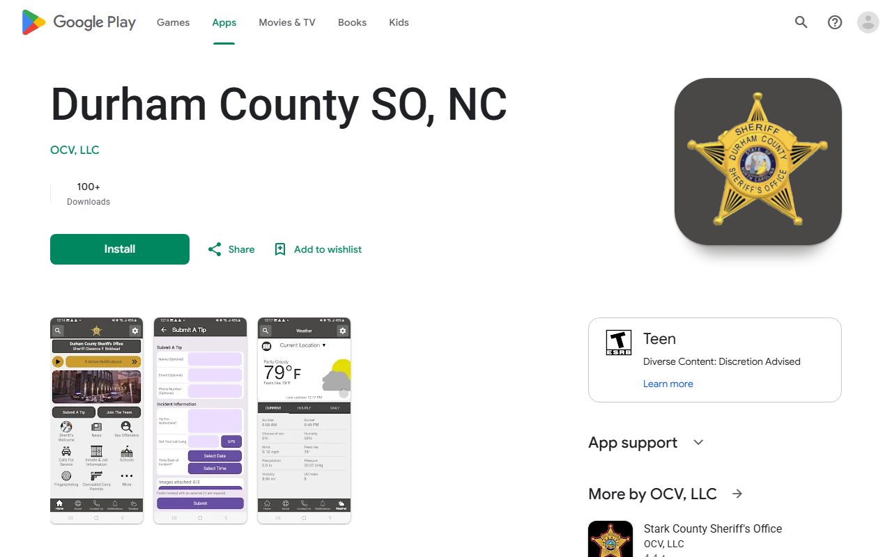 Durham County inmate search sheriff Android app listing